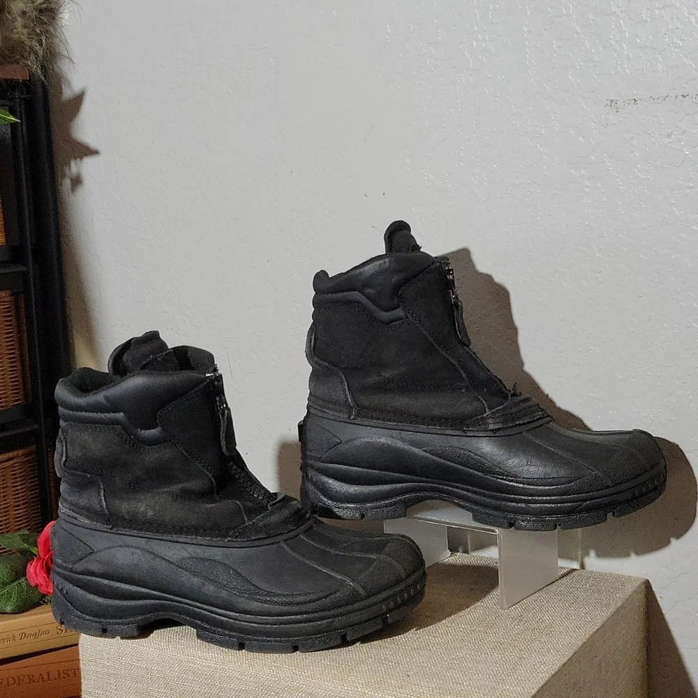 TOTES Men's 7 Tornado Leather Rain Boots